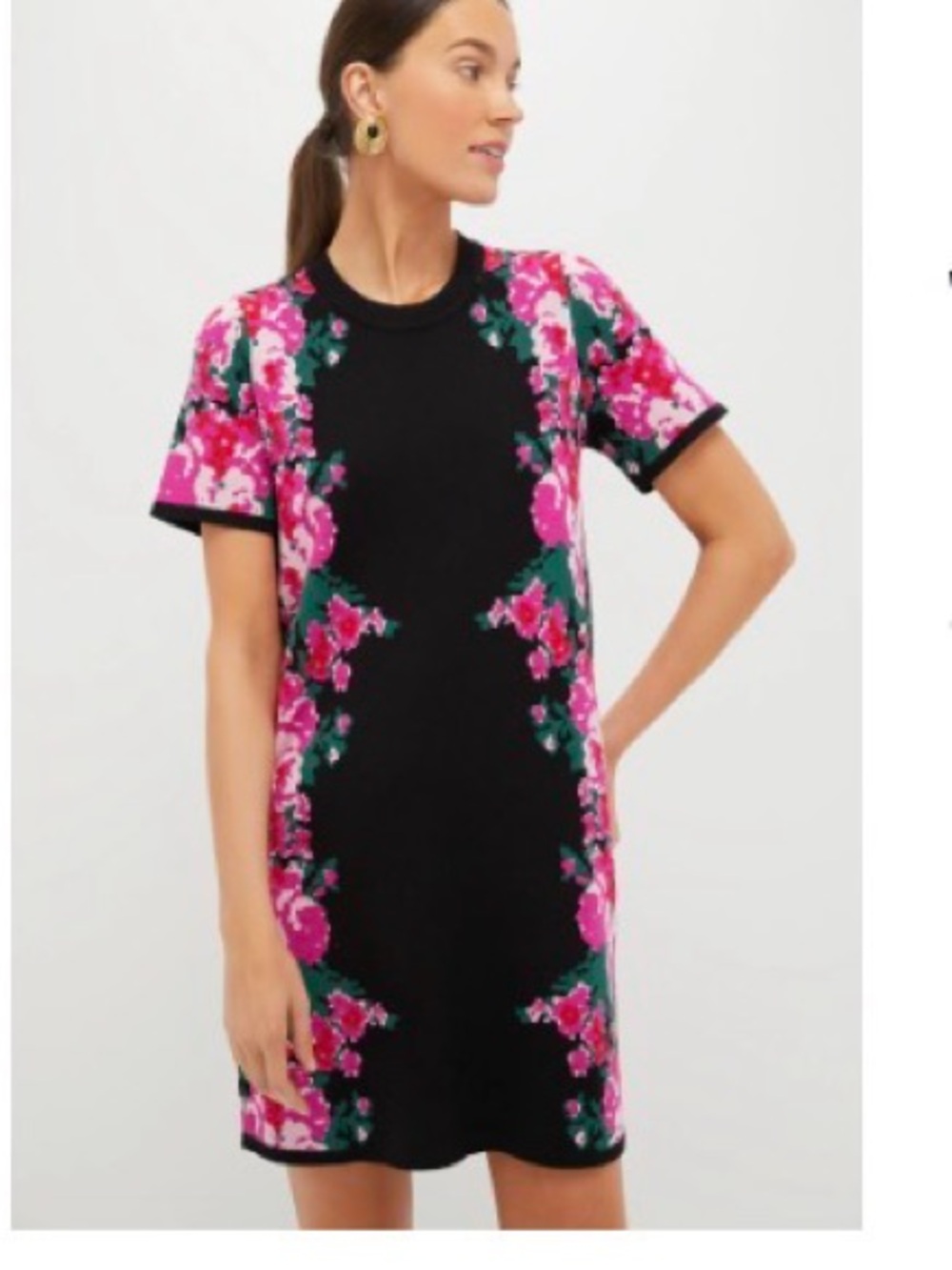 Tuckernuck Climbing Roses Knit Jacquard
Short Sleeve Marie Dress and Cardigan